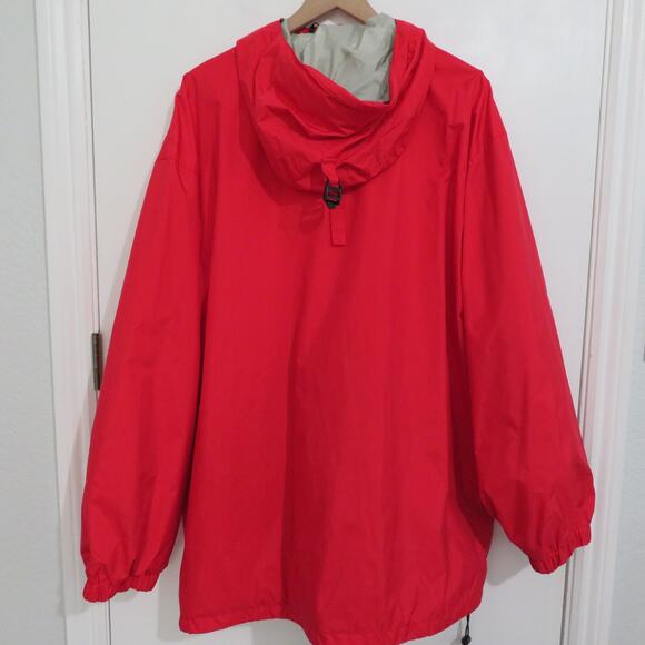 L.L. Bean Mens Sz XXL Red Vintage Nylon Hooded Anorak Pullover Jacket - Picture 2 of 11